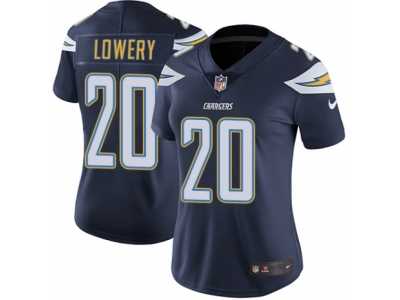 Women's Nike Los Angeles Chargers #20 Dwight Lowery Vapor Untouchable Limited Navy Blue Team Color NFL Jersey