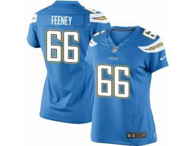 Women's Nike Los Angeles Chargers #66 Dan Feeney Limited Electric Blue Alternate NFL Jersey