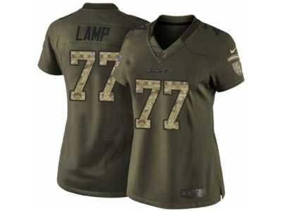 Women's Nike Los Angeles Chargers #77 Forrest Lamp Limited Green Salute to Service NFL Jersey