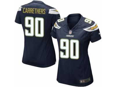 Women's Nike Los Angeles Chargers #90 Ryan Carrethers Game Navy Blue Team Color NFL Jersey
