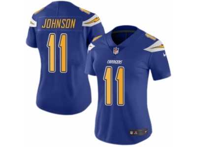 Women's Nike San Diego Chargers #11 Stevie Johnson Limited Electric Blue Rush NFL Jersey