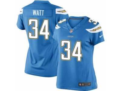 Women's Nike San Diego Chargers #34 Derek Watt Limited Electric Blue Alternate NFL Jersey