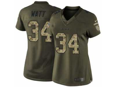 Women's Nike San Diego Chargers #34 Derek Watt Limited Green Salute to Service NFL Jersey