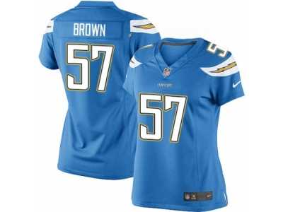 Women's Nike San Diego Chargers #57 Jatavis Brown Limited Electric Blue Alternate NFL Jersey