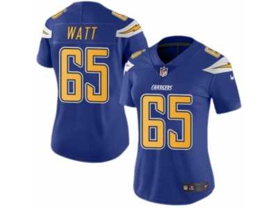 Women's Nike San Diego Chargers #65 Chris Watt Limited Electric Blue Rush NFL Jersey