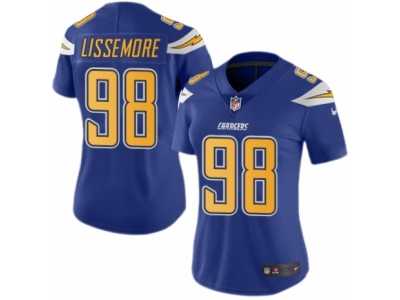 Women's Nike San Diego Chargers #98 Sean Lissemore Limited Electric Blue Rush NFL Jersey