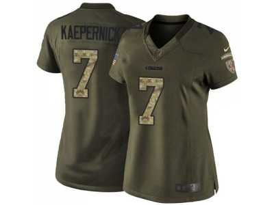 Women Nike San Francisco 49ers #7 Colin Kaepernick Green Salute to Service Jerseys