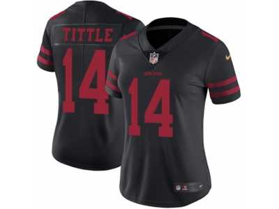 Women's Nike San Francisco 49ers #14 Y.A. Tittle Vapor Untouchable Limited Black NFL Jersey