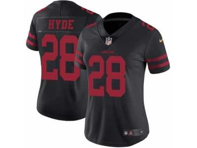 Women's Nike San Francisco 49ers #28 Carlos Hyde Vapor Untouchable Limited Black NFL Jersey
