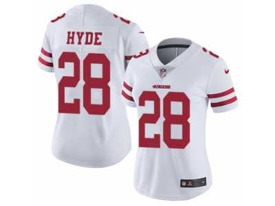 Women's Nike San Francisco 49ers #28 Carlos Hyde Vapor Untouchable Limited White NFL Jersey