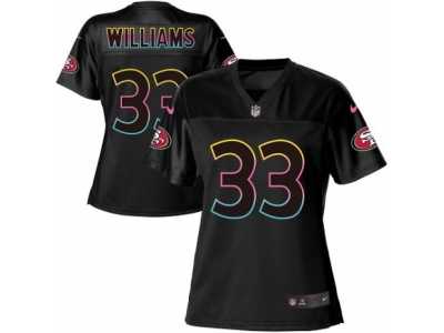 Women's Nike San Francisco 49ers #33 Joe Williams Game Black Fashion NFL Jersey
