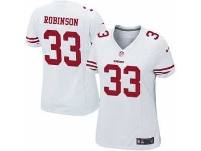 Women's Nike San Francisco 49ers #33 Rashard Robinson Limited White NFL Jersey