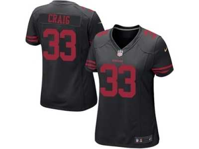 Women's Nike San Francisco 49ers #33 Roger Craig Black NFL Jersey