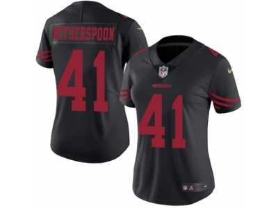 Women's Nike San Francisco 49ers #41 Ahkello Witherspoon Limited Black Rush NFL Jersey
