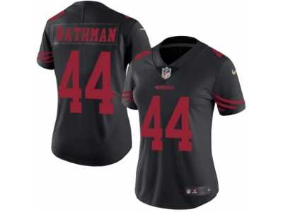 Women's Nike San Francisco 49ers #44 Tom Rathman Limited Black Rush NFL Jersey