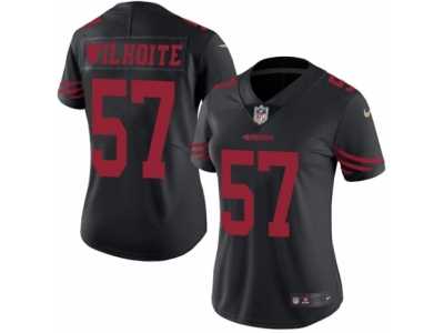 Women's Nike San Francisco 49ers #57 Michael Wilhoite Limited Black Rush NFL Jersey