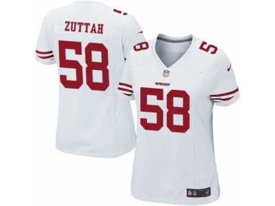Women's Nike San Francisco 49ers #58 Jeremy Zuttah Limited White NFL Jersey