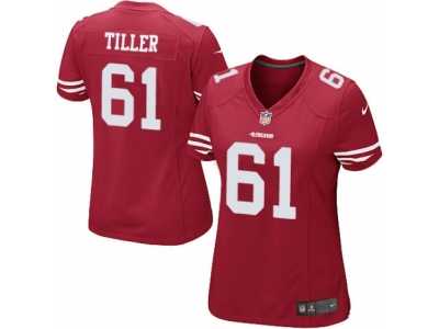 Women's Nike San Francisco 49ers #61 Andrew Tiller Limited Red Team Color NFL Jersey