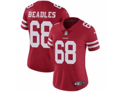Women\'s Nike San Francisco 49ers #68 Zane Beadles Vapor Untouchable Limited Red Team Color NFL Jersey