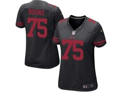 Women's Nike San Francisco 49ers #75 Alex Boone Black NFL Jersey