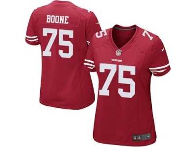 Women's Nike San Francisco 49ers #75 Alex Boone Red Team Color NFL Jersey