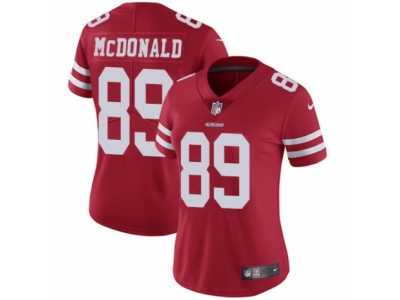 Women's Nike San Francisco 49ers #89 Vance McDonald Vapor Untouchable Limited Red Team Color NFL Jersey