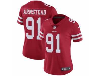 Women's Nike San Francisco 49ers #91 Arik Armstead Vapor Untouchable Limited Red Team Color NFL Jersey