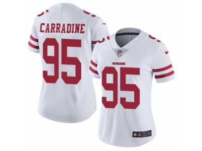 Women's Nike San Francisco 49ers #95 Cornellius Carradine Vapor Untouchable Limited White NFL Jersey