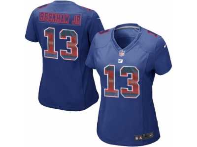 Women's Nike New York Giants #13 Odell Beckham Jr Limited Royal Blue Strobe NFL Jersey