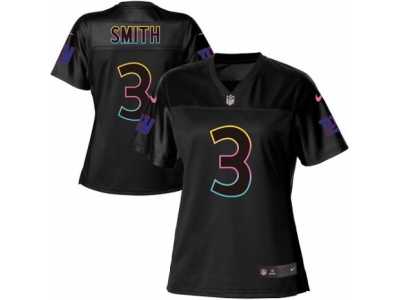 Women\'s Nike New York Giants #3 Geno Smith Game Black Fashion NFL Jersey