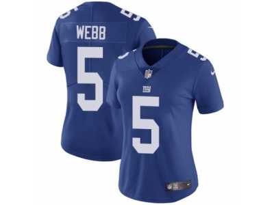 Women's Nike New York Giants #5 Davis Webb Vapor Untouchable Limited Royal Blue Team Color NFL Jerseyy
