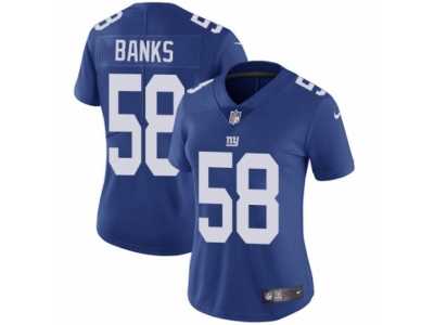 Women's Nike New York Giants #58 Carl Banks Vapor Untouchable Limited Royal Blue Team Color NFL Jersey