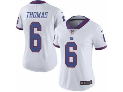 Women's Nike New York Giants #6 Logan Thomas Limited White Rush NFL Jersey