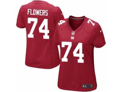 Women's Nike New York Giants #74 Ereck Flowers Game Red Alternate NFL Jersey