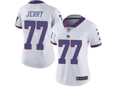 Women's Nike New York Giants #77 John Jerry Limited White Rush NFL Jersey