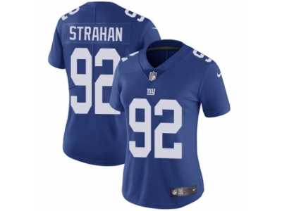 Women's Nike New York Giants #92 Michael Strahan Vapor Untouchable Limited Royal Blue Team Color NFL Jersey