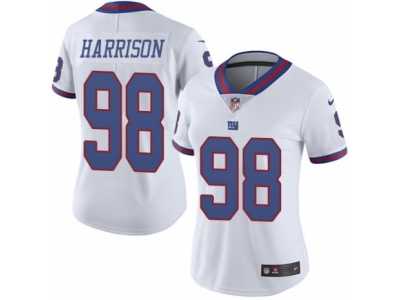 Women's Nike New York Giants #98 Damon Harrison Limited White Rush NFL Jersey