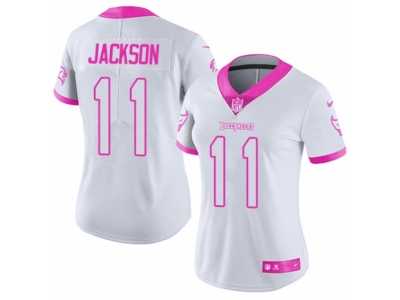 Women's Nike Tampa Bay Buccaneers #11 DeSean Jackson Limited White Pink Rush Fashion NFL Jersey