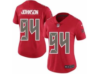 Women's Nike Tampa Bay Buccaneers #94 George Johnson Limited Red Rush NFL Jersey