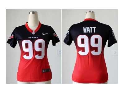 Nike women jerseys houston texans #99 watt blue-red[Elite II drift fashion]