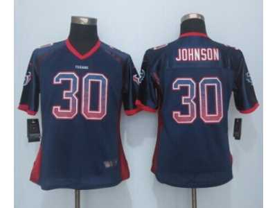 Women Nike Houston Texans #30 Johnson Blue Jerseys(Drift Fashion)