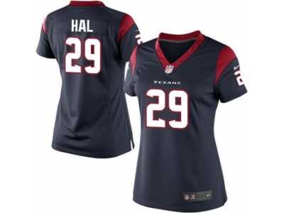 Women's Nike Houston Texans #29 Andre Hal Limited Navy Blue Team Color NFL Jersey