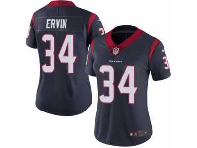 Women's Nike Houston Texans #34 Tyler Ervin Vapor Untouchable Limited Navy Blue Team Color NFL Jersey