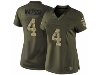 Women's Nike Houston Texans #4 Deshaun Watson Limited Green Salute to Service NFL Jersey