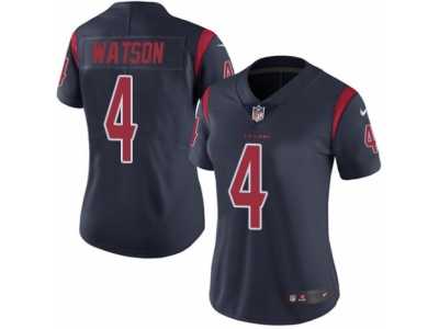 Women's Nike Houston Texans #4 Deshaun Watson Limited Navy Blue Rush NFL Jersey