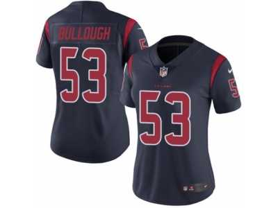 Women's Nike Houston Texans #53 Max Bullough Limited Navy Blue Rush NFL Jersey