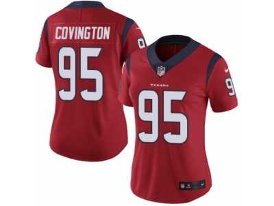 Women's Nike Houston Texans #95 Christian Covington Vapor Untouchable Limited Red Alternate NFL Jersey