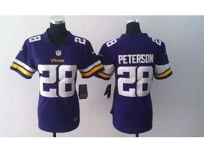 Nike Women Minnesota Vikings #28 Adrian Peterson Purple Jerseys