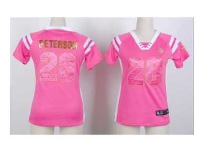 Nike women nfl jerseys minnesota vikings #28 adrian peterson pink[fashion Rhinestone sequins]
