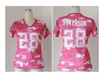 Nike women nfl jerseys minnesota vikings #28 adrian peterson pink[fashion camo]